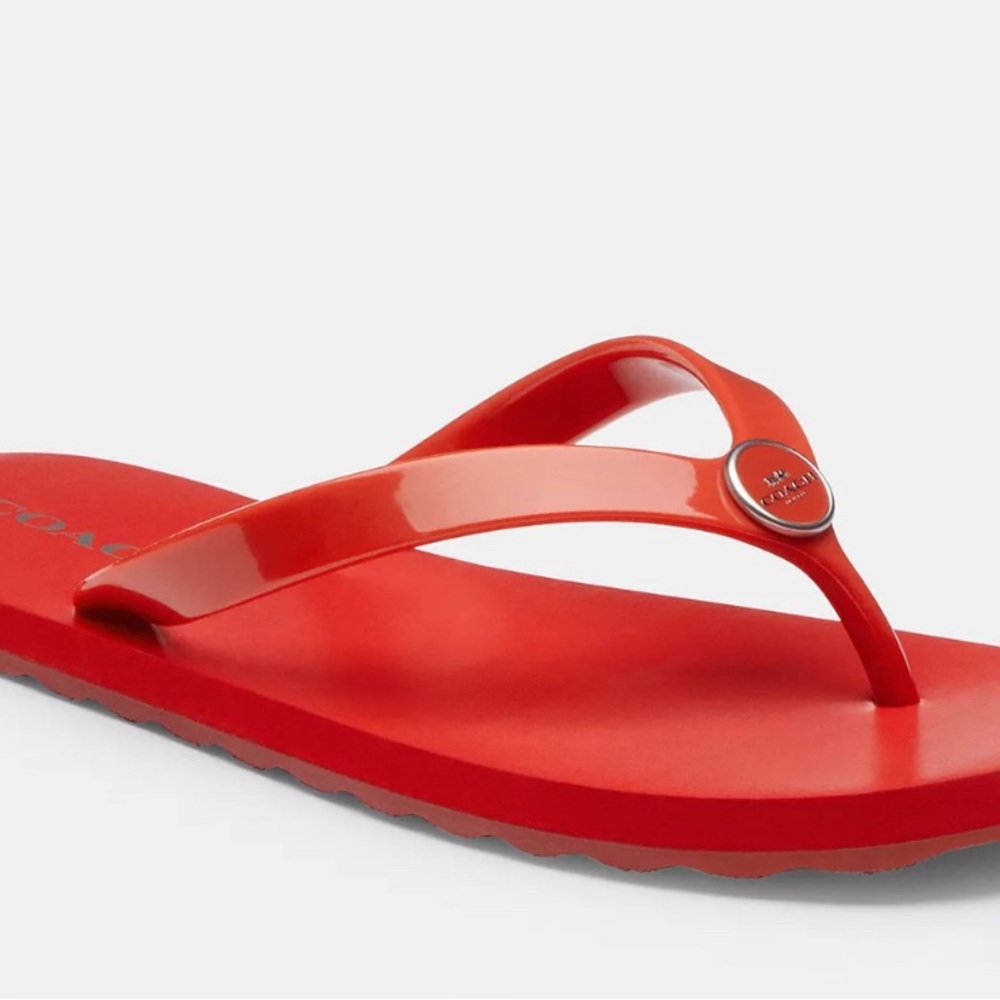 Coach Red Sandals Vibrant Comfortable Stylish - Picture 2 of 2
